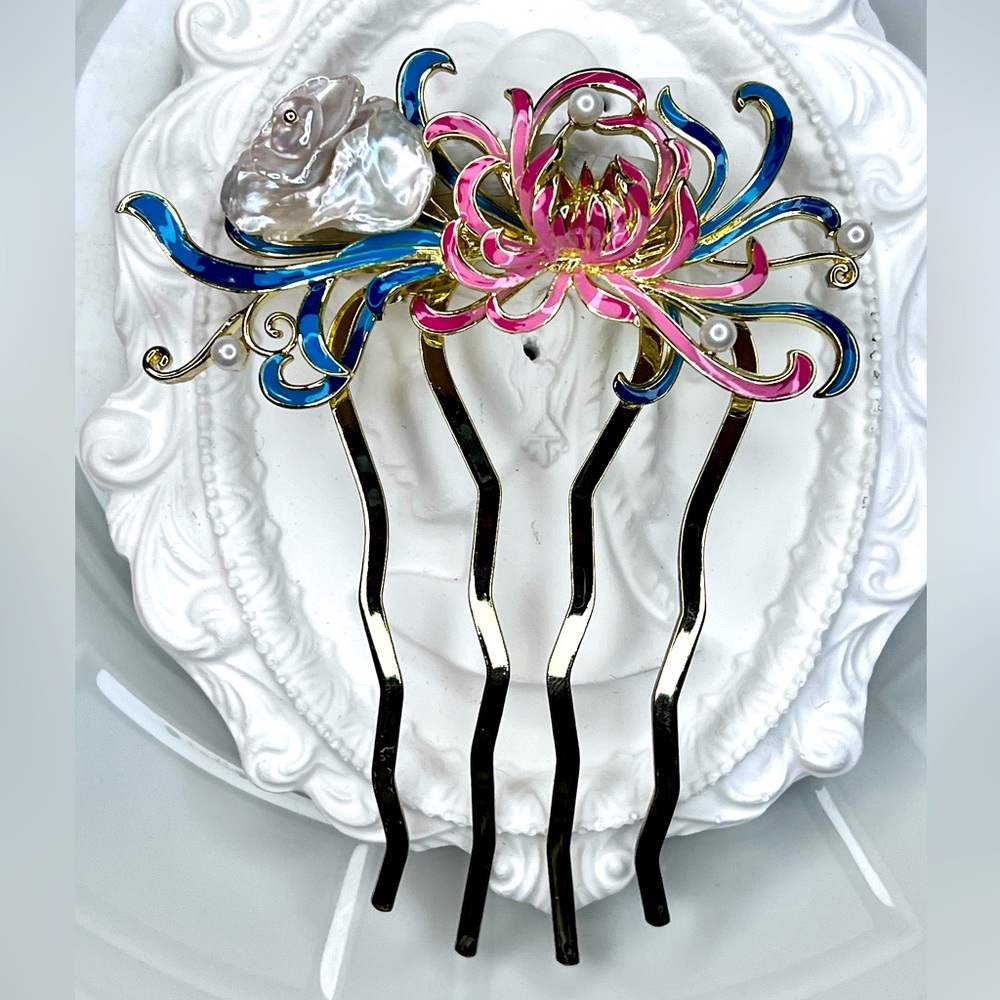 Handmade Freshwater High Quality Keshi Pearl Multi Layer 🌺 Hair Accessories